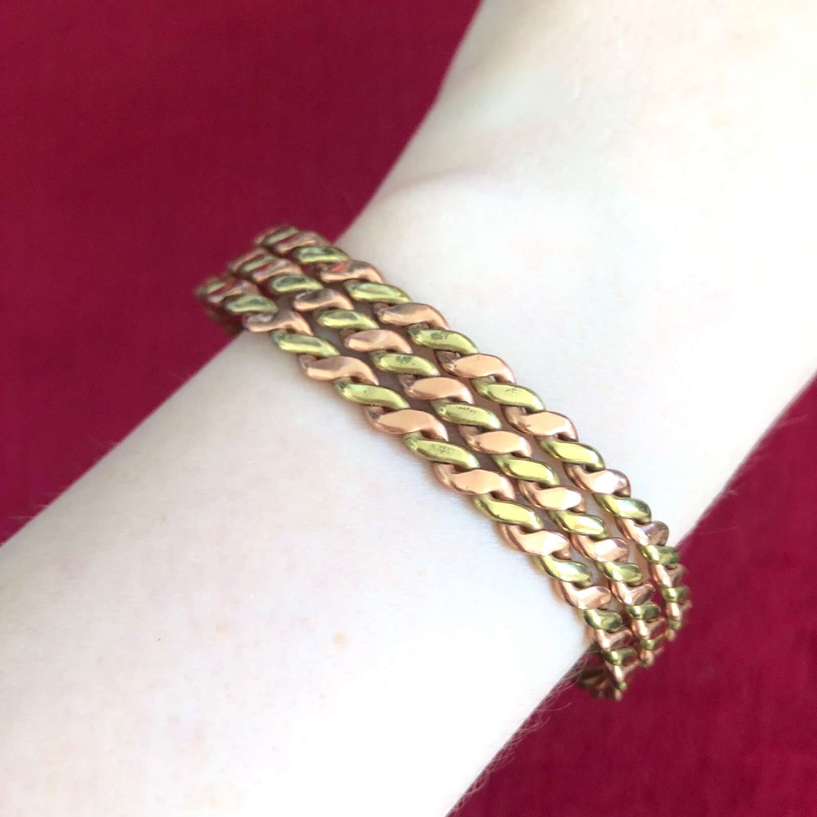 Braided Copper & Brass Cuff Bracelet