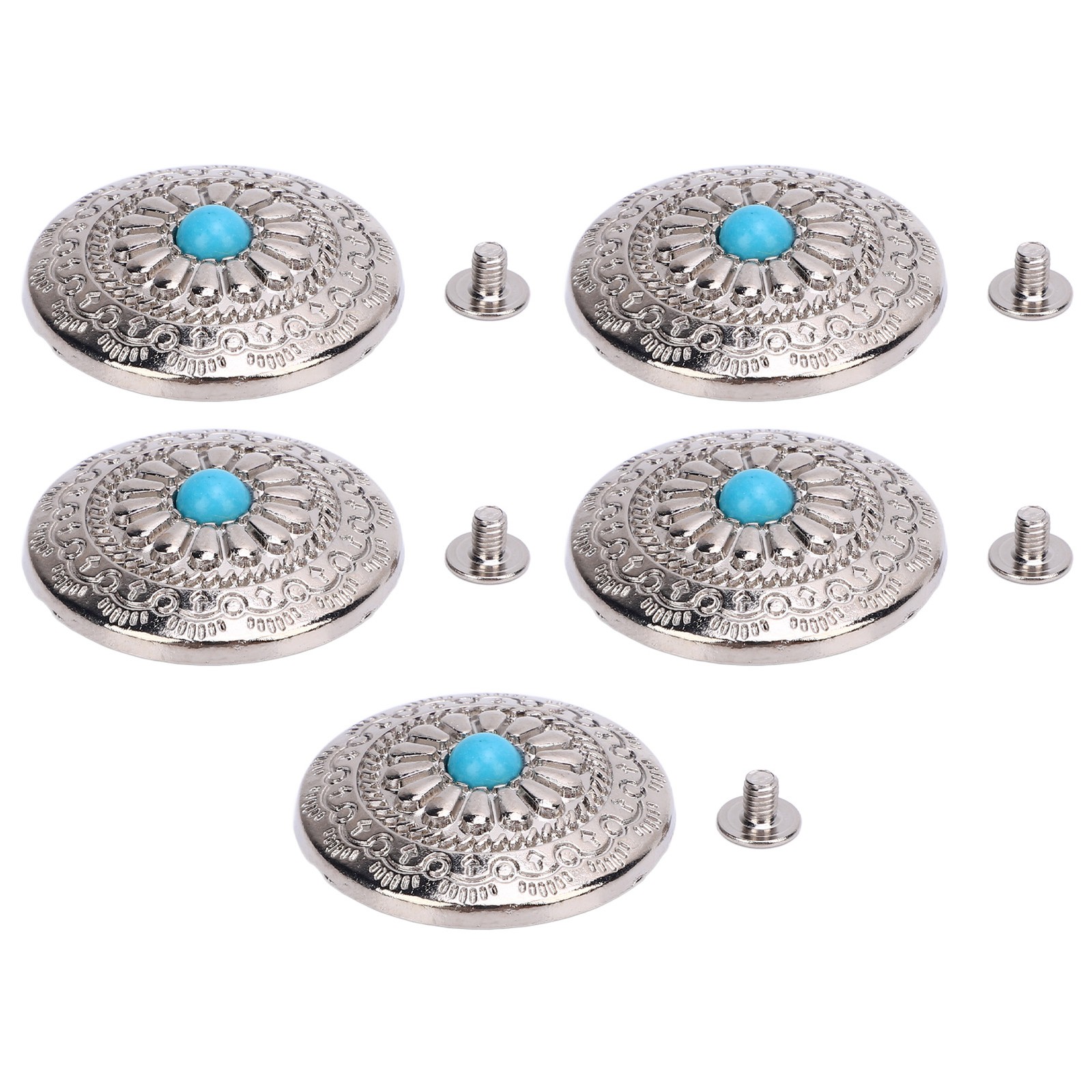 Blue Turquoise Screw Buttons Elegant Design For Leather Crafts Easy To Use