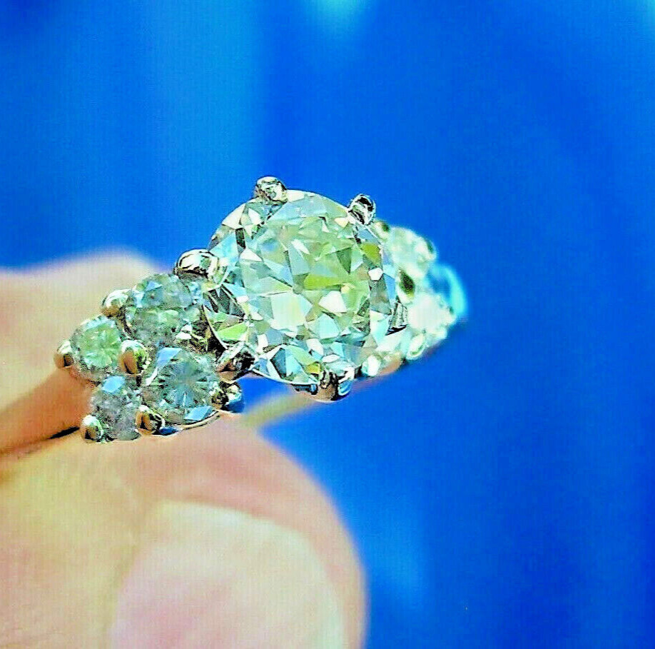 Original EARTH MINED DIAMOND Deco Engagement Ring 14K GOLD Vintage Solitaire S 6