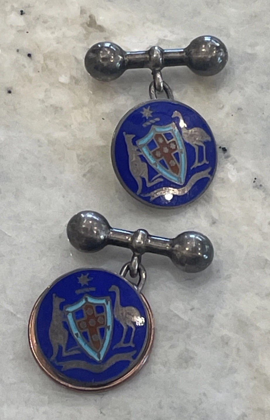 Antique Dunklings Cufflink Australian Federation-era Australian Coat of Arms