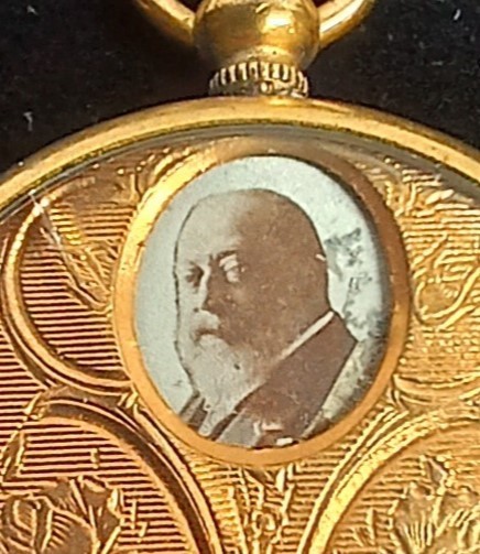 Early Gold Filled Unusual Mechanical Miniature Royalty Photos Locket Pendant