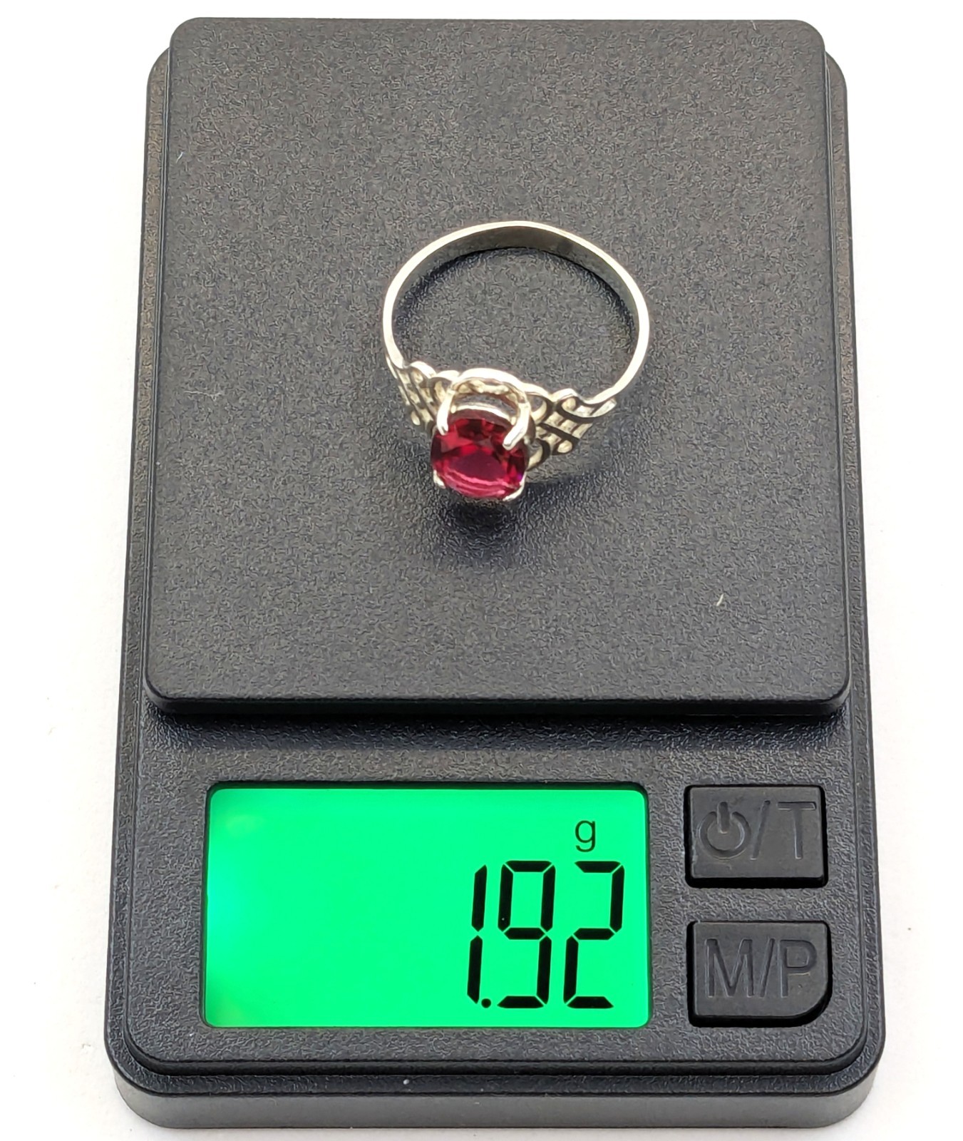 Vintage Elegant RING Silver 925 with Chic Bright Stone-size: 8.75US (18.5mm)| #7