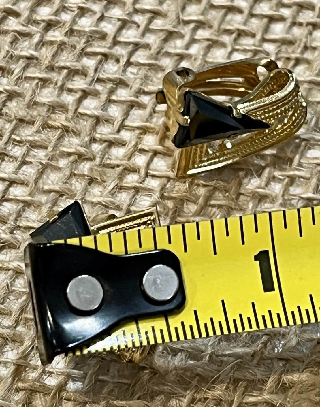 Vintage Art Deco Style Asymmetrical Gold Tone Clip On Earrings Signed