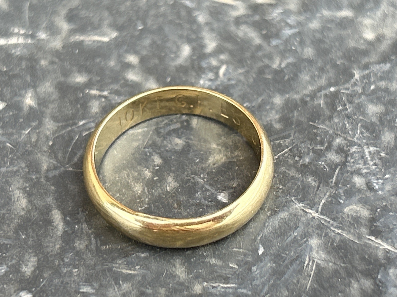Signed ESPO 10k Gold Filled Ring Wedding Band Size 6 Vintage 4MM Wide Band