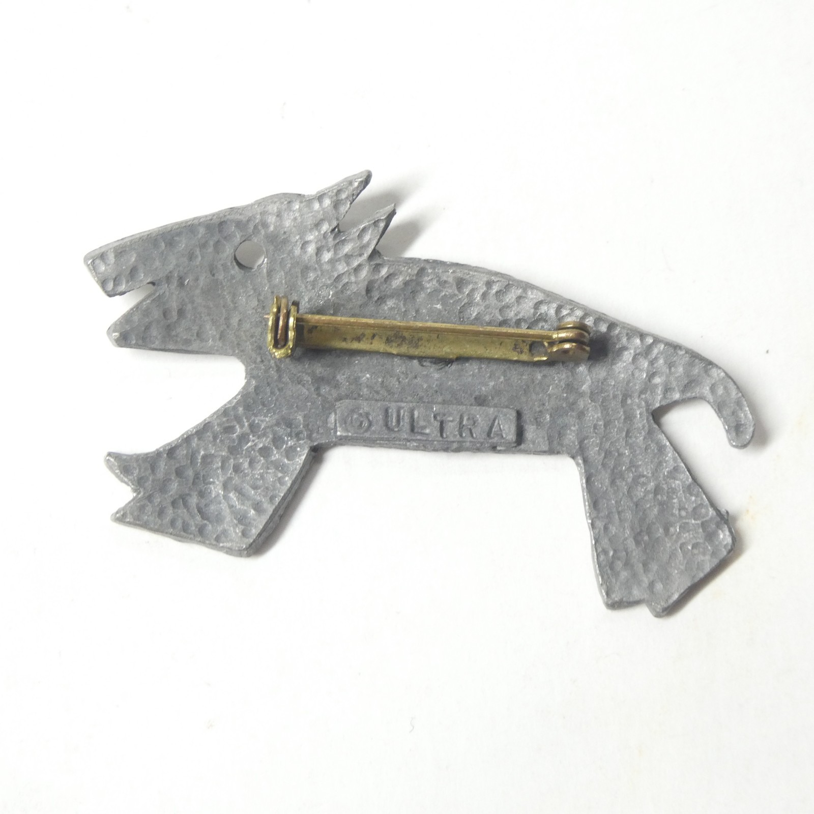 Wolf Dog Pin Pewter Signed Ultra Craft Vintage 1980s 1990s