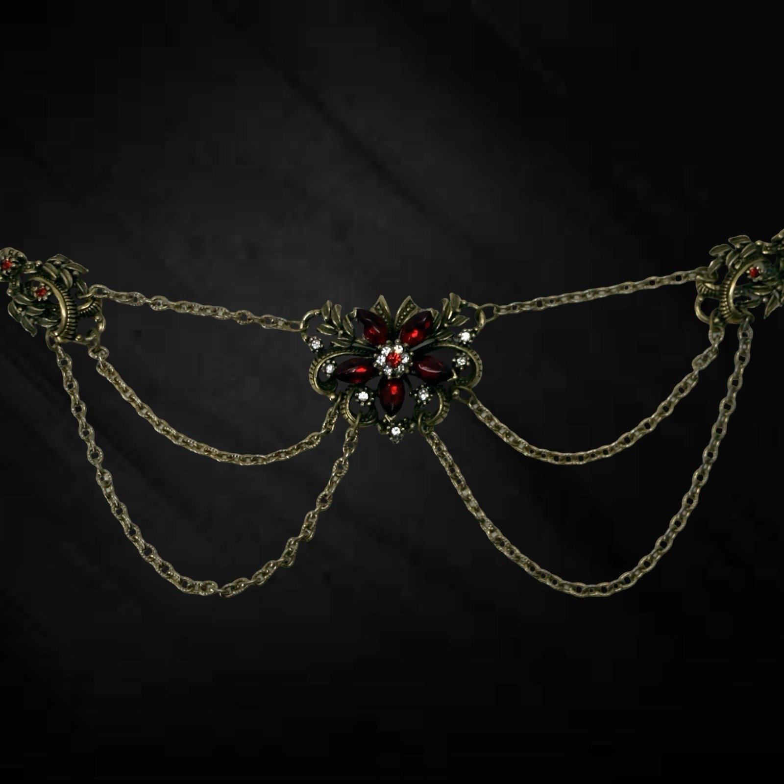 1940s Vintage SIGNED ✨ CORO ✨ Rhinestone Swag FESTOON Draped Chain Bib Necklace