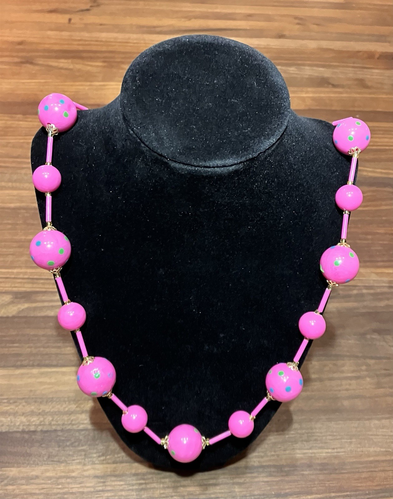 Plastic Costume Bead Necklace Made In Hong Kong 50’s