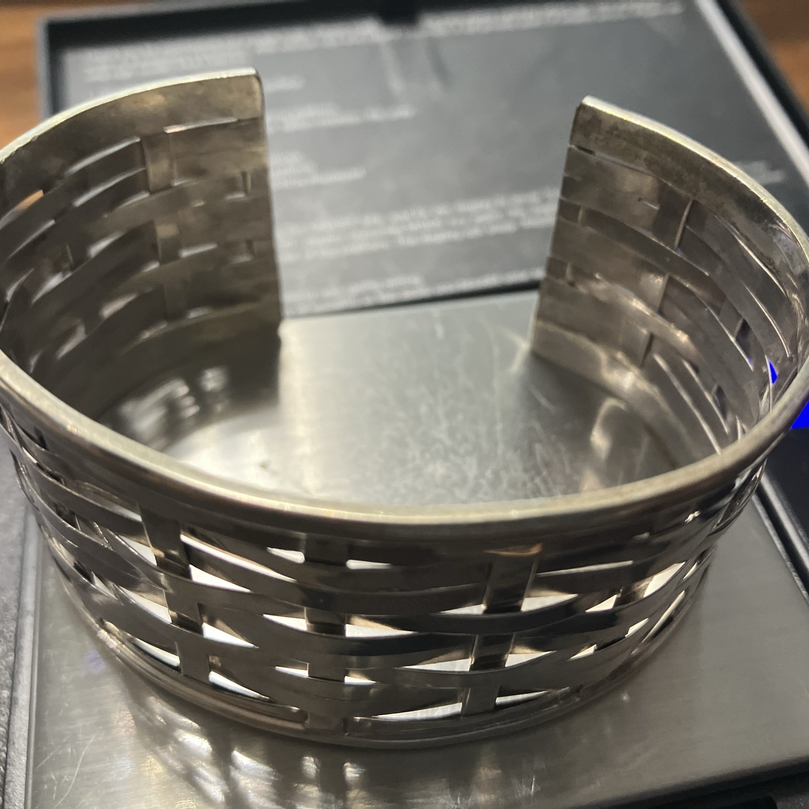 Sterling Silver 925 Cuff Woven 35 Grams Adult Unisex Adjustable