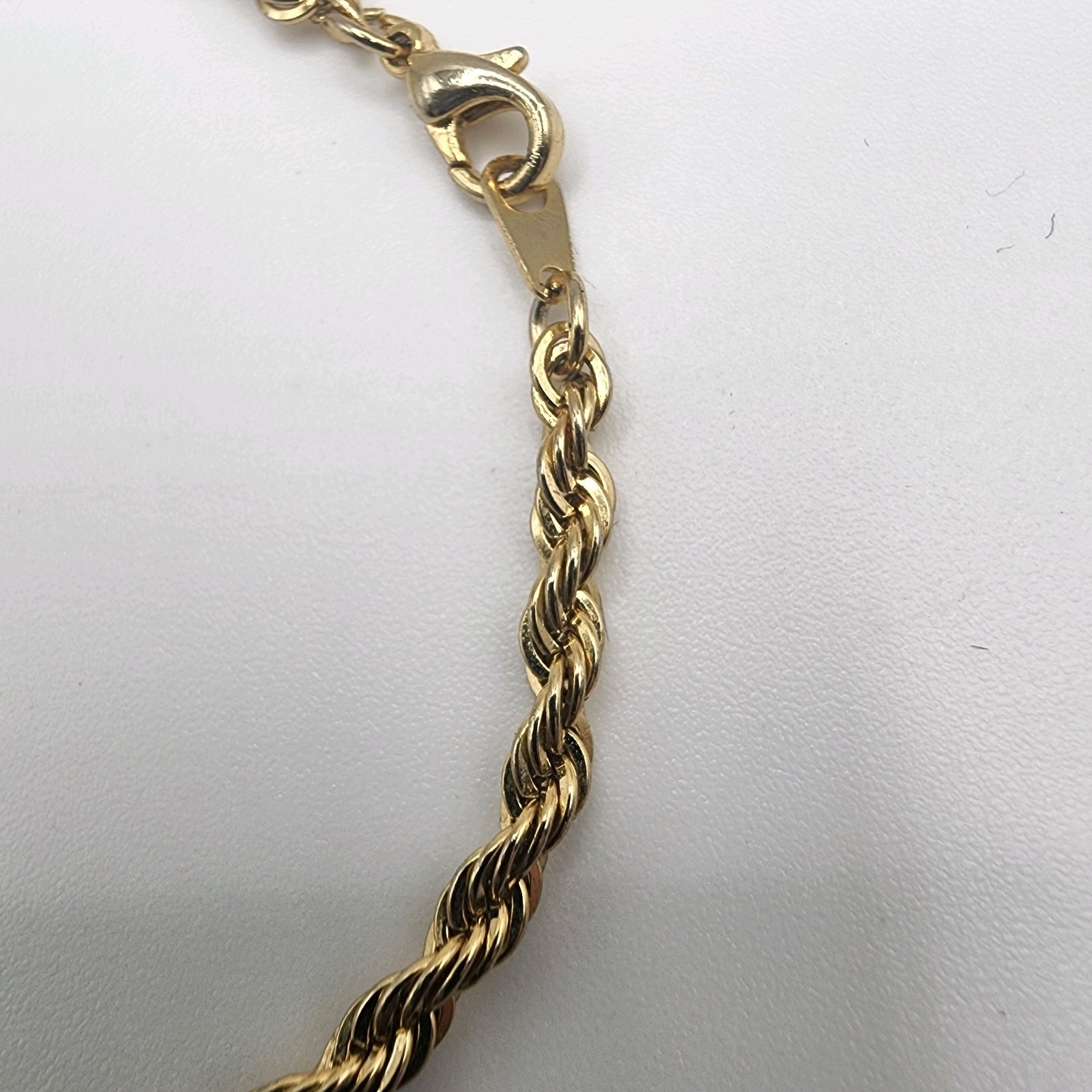Vintage Gold Tone Twisted Triwl Rope Chain Elegant Bracelet 7.5” Jewelry Gift