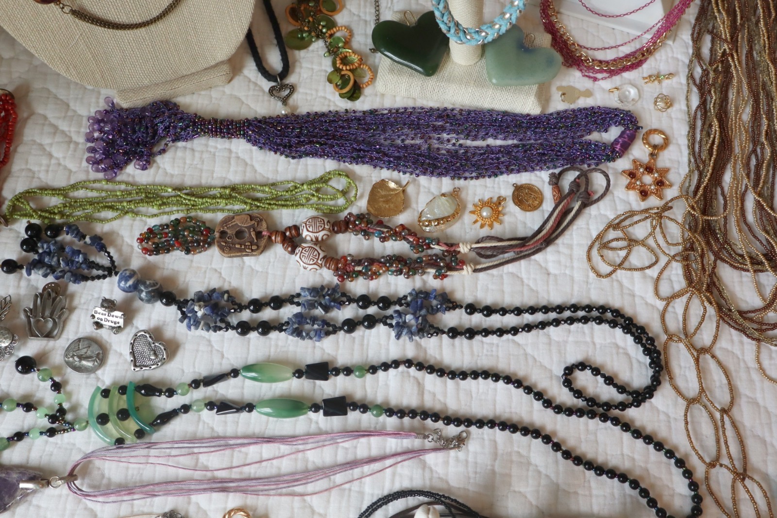 Variety Jewelry 30+ piece Lot, 3+ Lbs, all wearable plus extra pieces for crafts