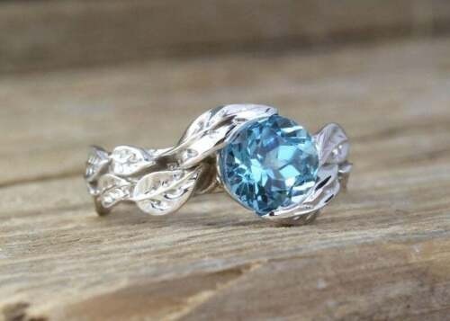 Art Deco 2.10 Ct Aquamarine Antique Vintage Engagement Ring 925 Sterling Silver