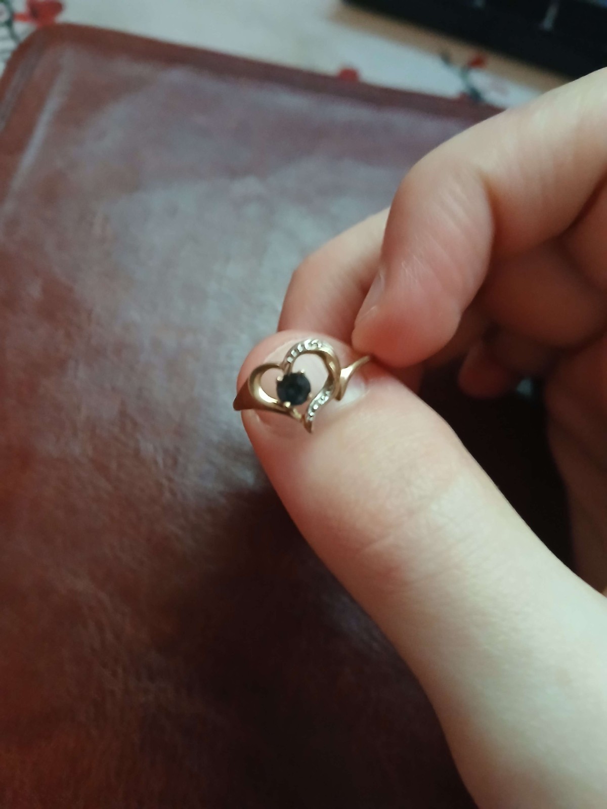 Vintage Yellow Gold 10k Ring With Sapphire for Women Size 6