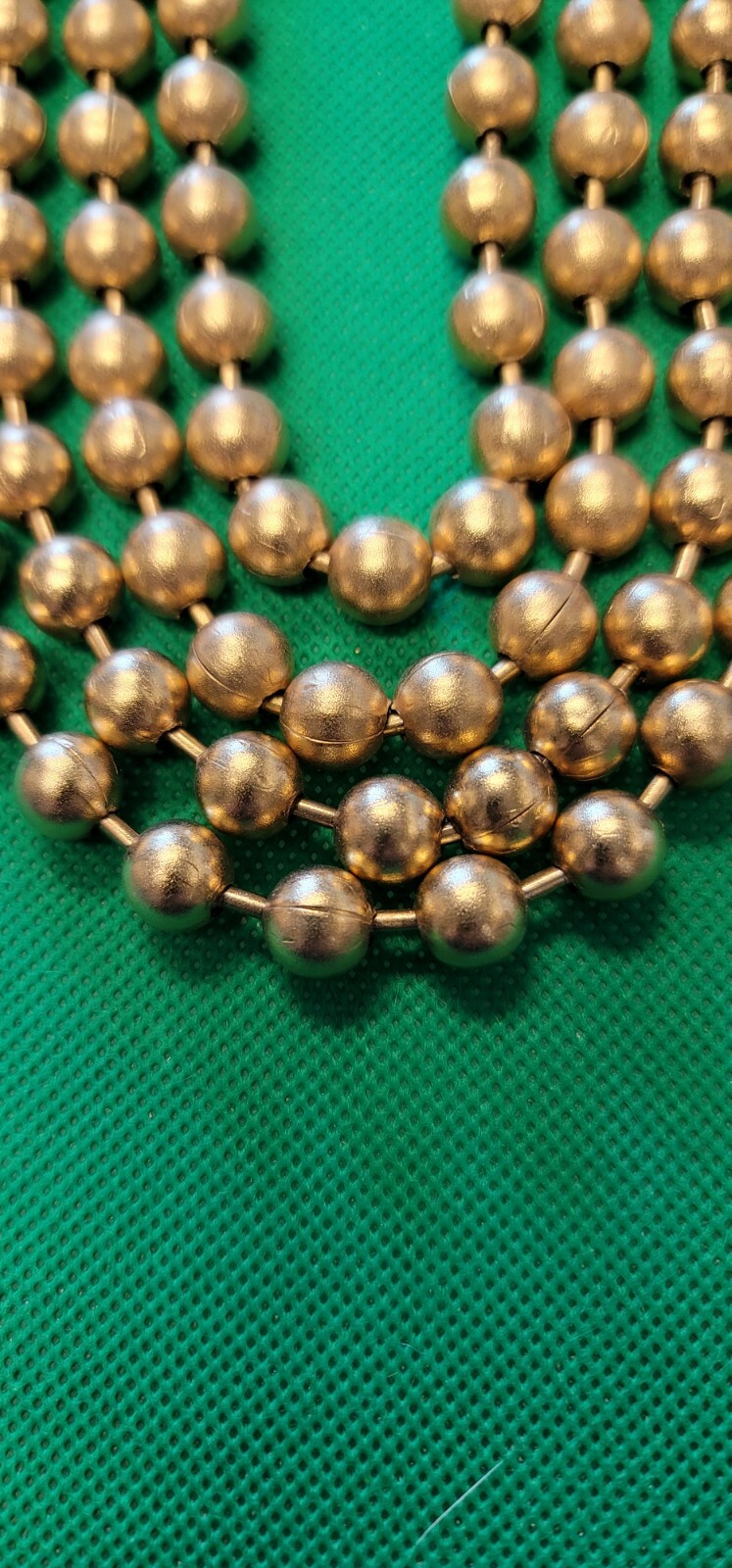 Vintage Yohai Satin Gold Tone Ball Chain (24 Inches) 4 Strand Necklace Signed