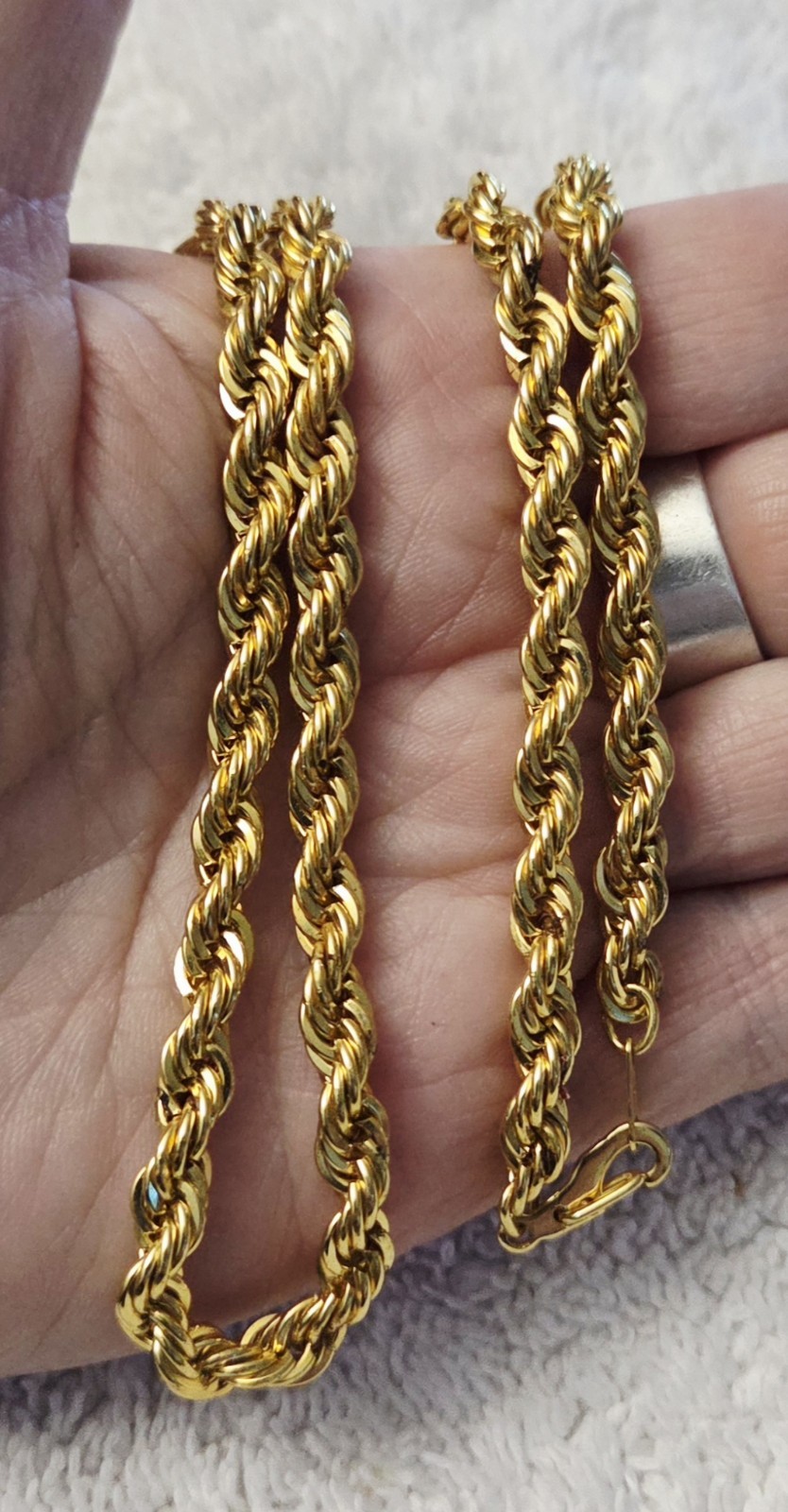 Vintage 24 Kt Yellow Gold Plated 18 Inches – 3.17 mm Rope Necklace Chain