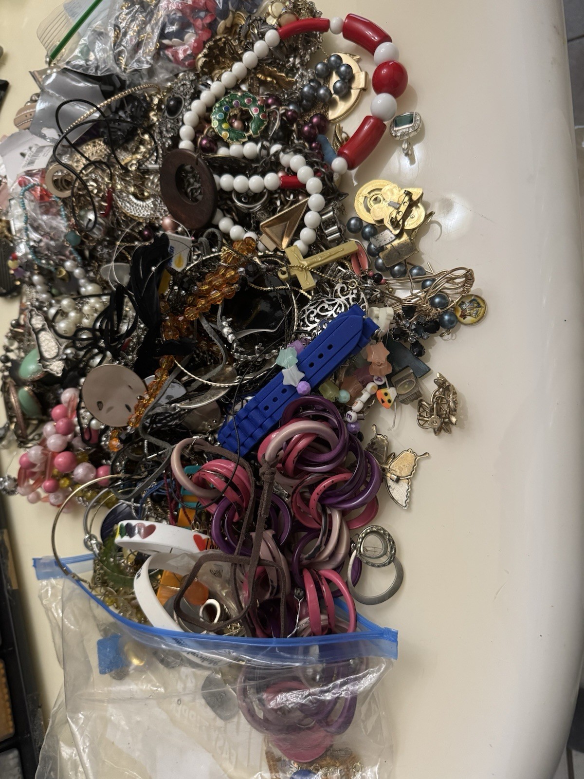 Huge 10 lbs Lot + vintage + Modern jewelry + Craft pieces + Harvest + DIY