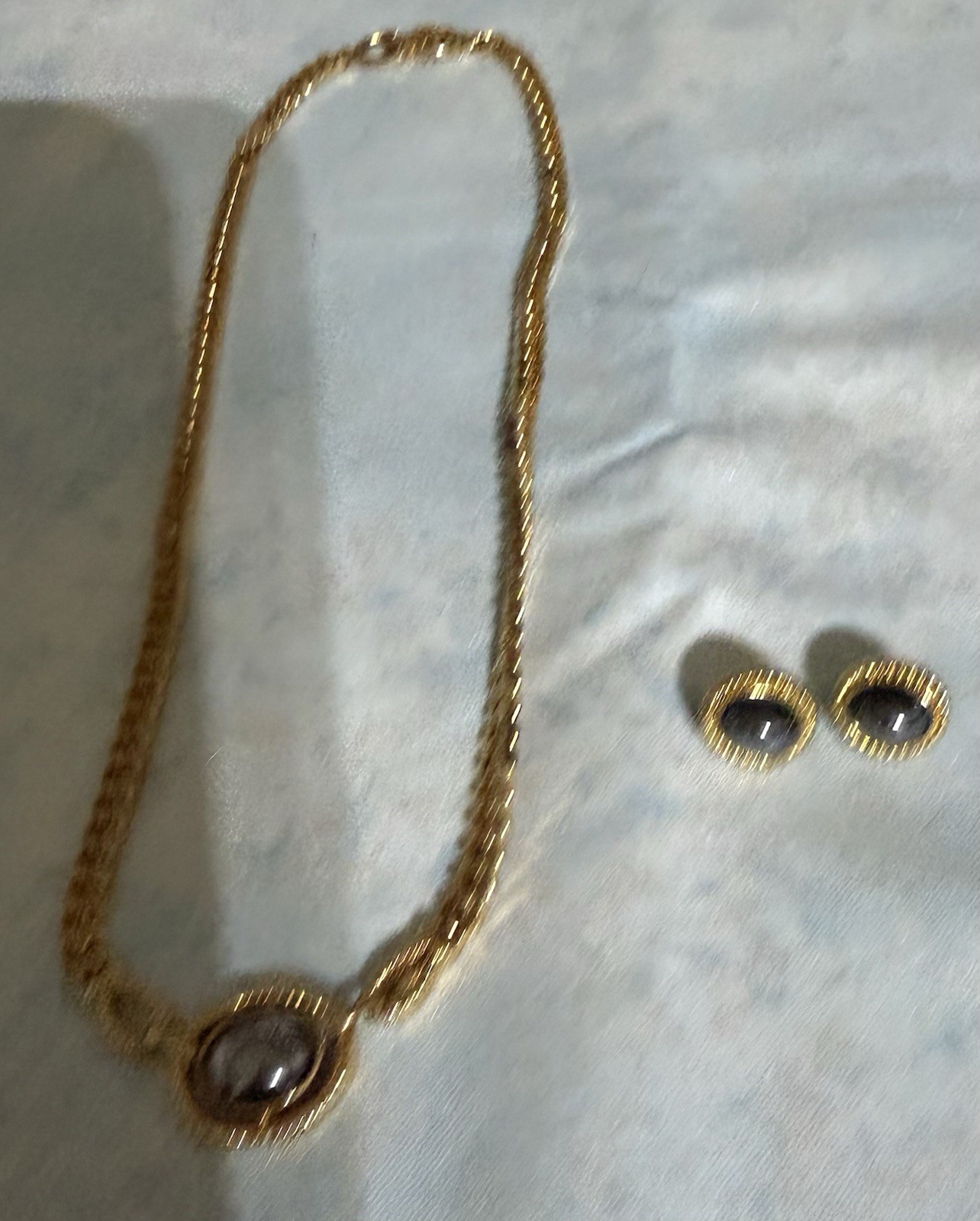 Vintage Avon Louis Feraud Classic 18”Choker Necklace/ Matching Pierced Earrings