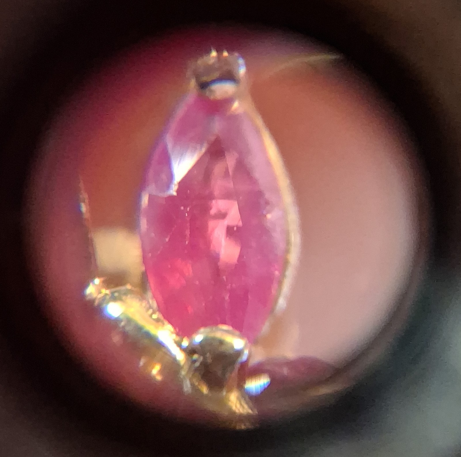 Vintage Sterling Vermeil Ruby Butterfly Heart Pendant 2.7g See Pics/Description