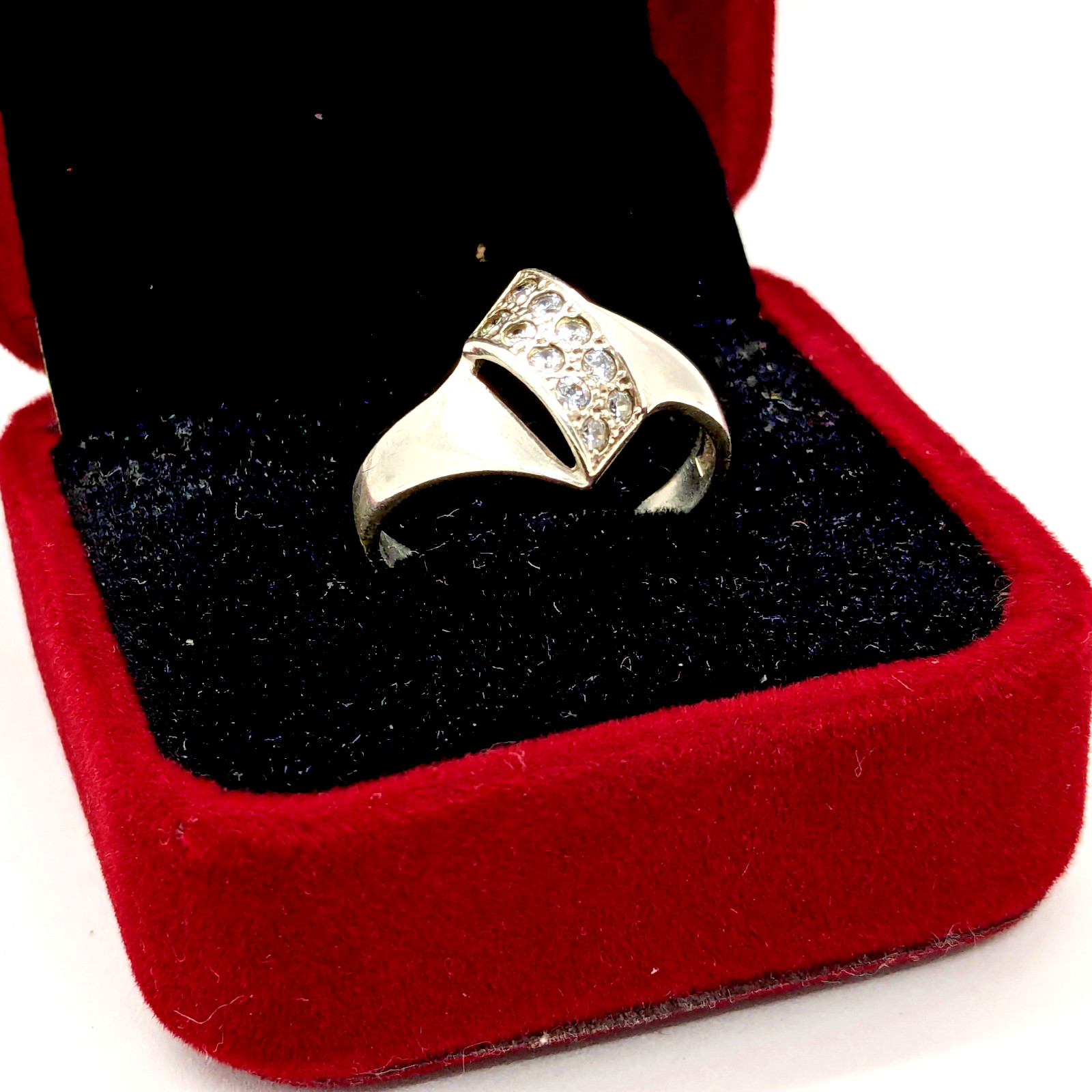 Vintage Elegant RING Silver 925 with Chic Bright Inserts -size: 8US (18mm) | #47