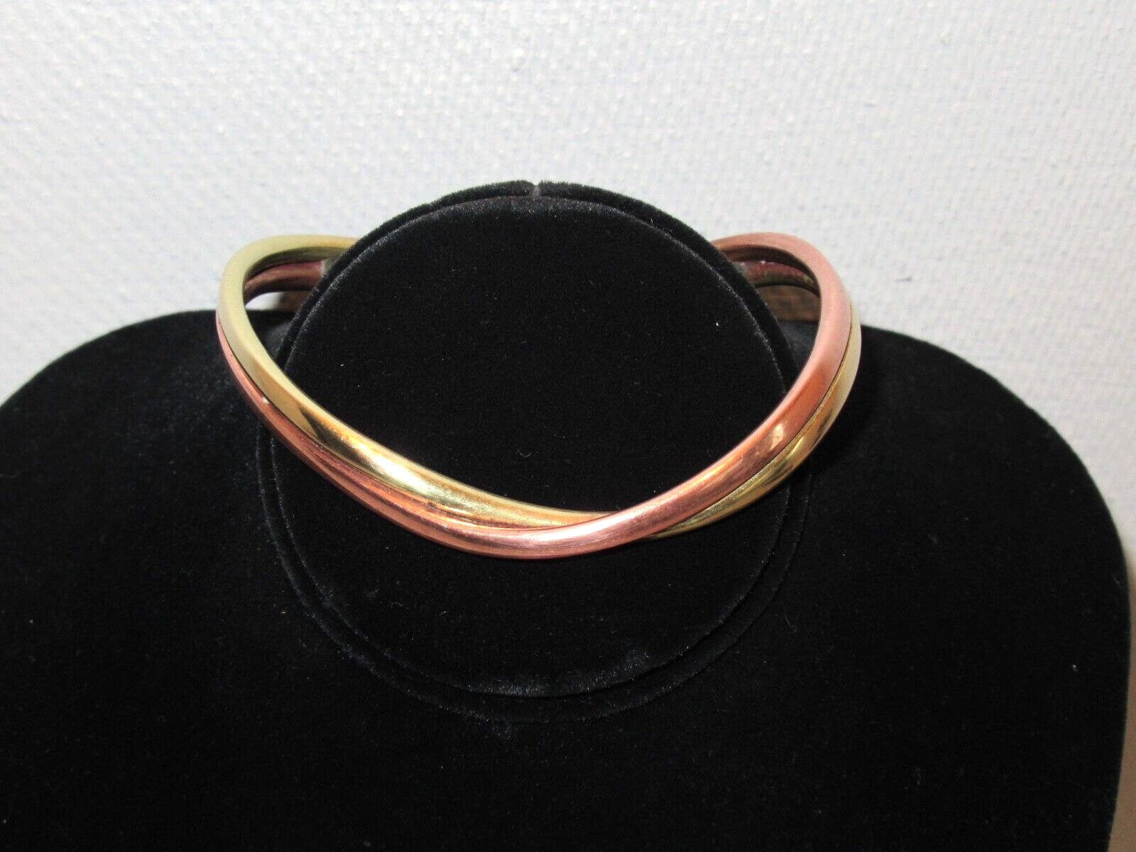 Vintage Copper & Brass Open Twisted Cuff Bracelet