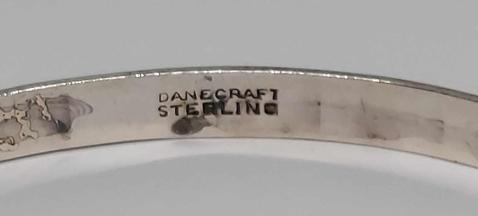 Vintage Sterling BANGLE Bracelet Signed DANECRAFT geometric design