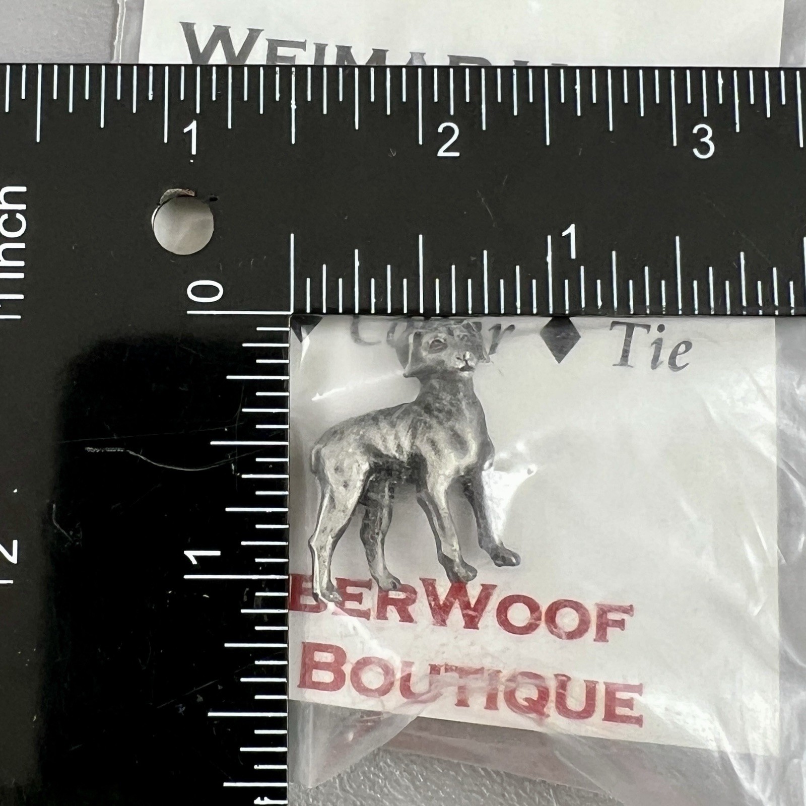 Weimaraner Hat Collar Tie Dog 1″ Pin Silver Tone
