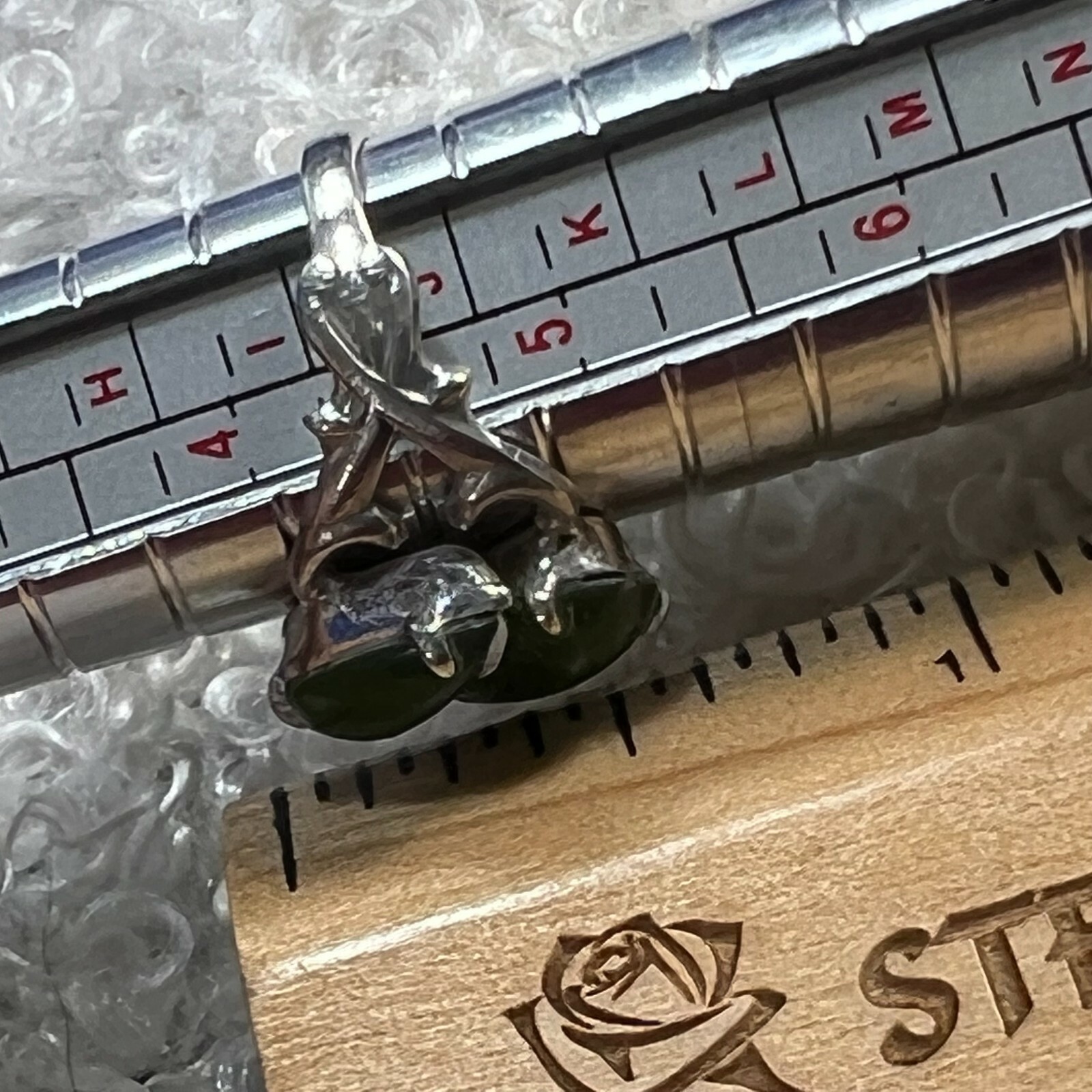 Vintage Double Teardrop Jadeite Sterling Silver .925 Cocktail band RING size 4.5