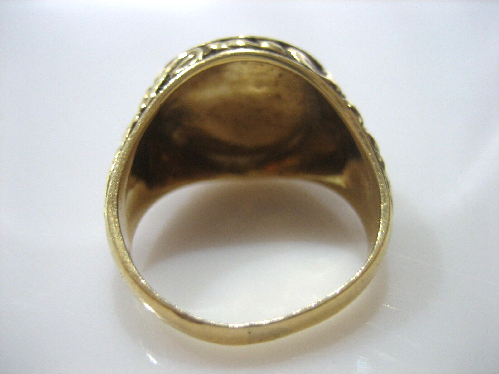 STUNNING VINTAGE 14K YELLOW GOLD SCORPIO FLOWER SIGNET RING 10.9 GRAMS SIZE 9.5