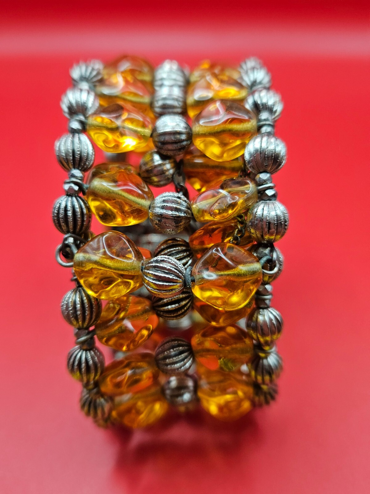 MIRIAM HASKELL Signed Multi Strand Quartz Crystal WRAP Beaded Vintage BRACELET
