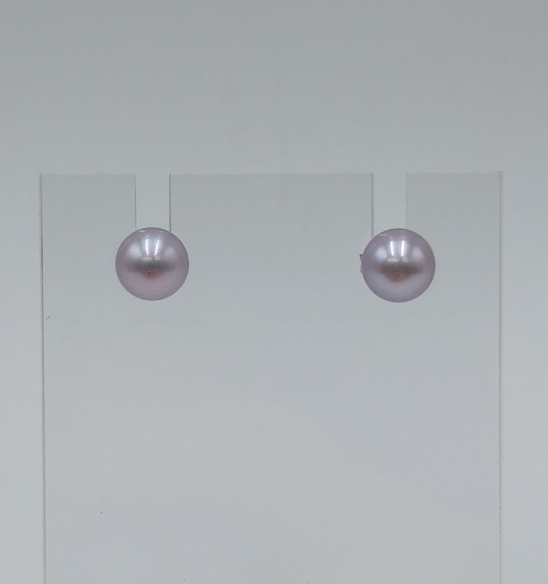 VTG 925 Lavender 6mm Pearl Stud Earrings Sterling Silver Round Cultured Estate