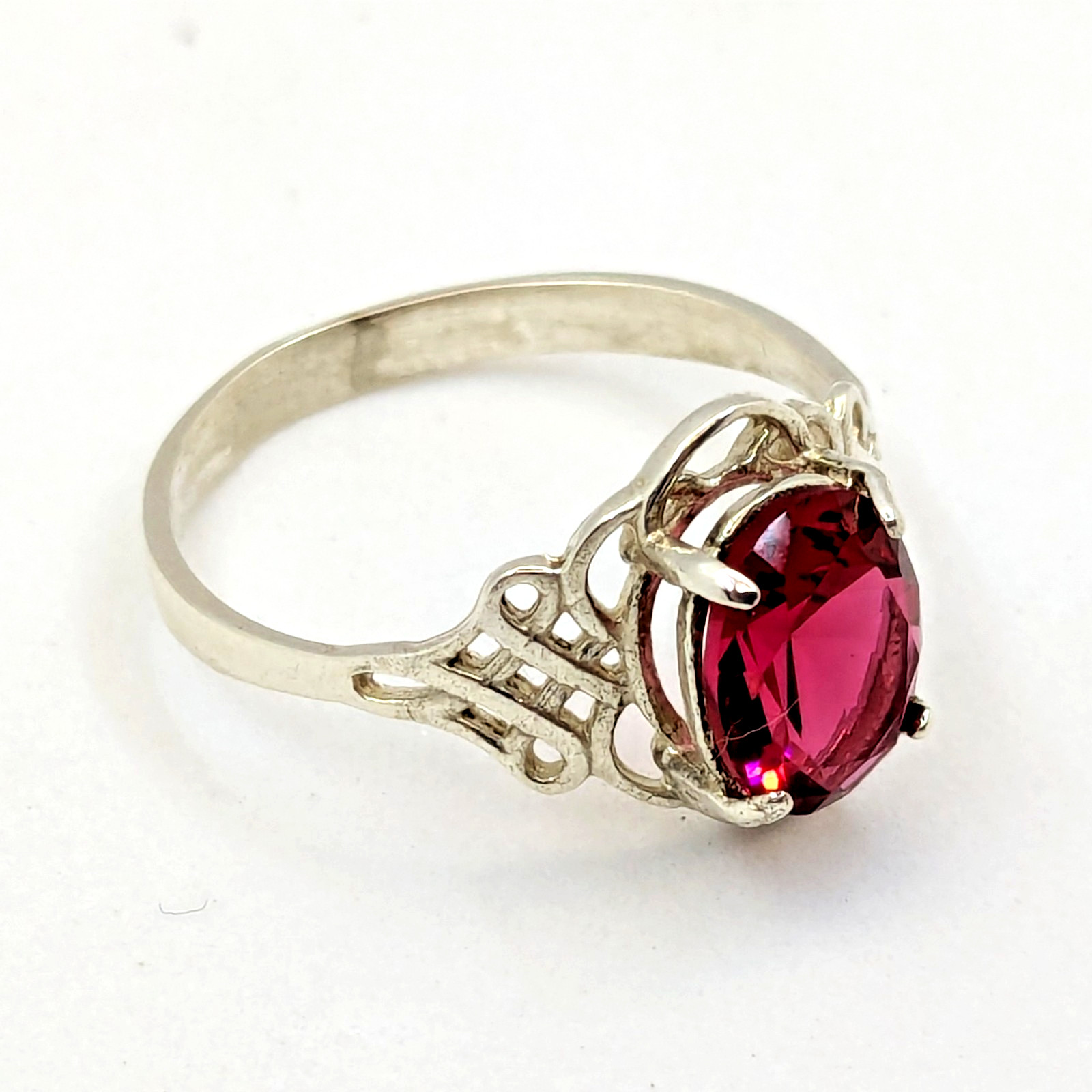 Vintage Elegant RING Silver 925 with Chic Bright Stone-size: 8.75US (18.5mm)| #7