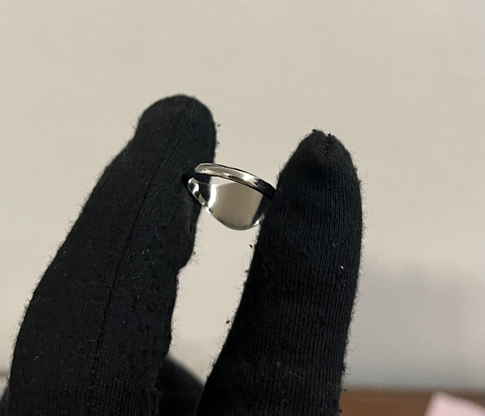 Sterling Silver Plain Signet Ring Large 10.2mm Sz 4.75 No Monogram Victorian