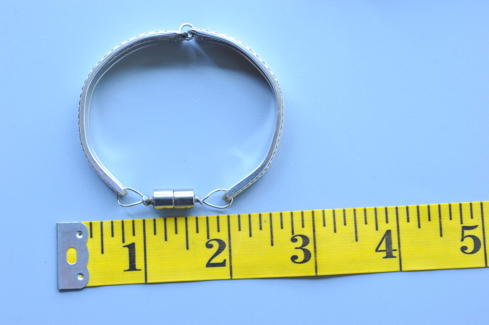 Silver plate spoon bracelet victorian floral style hand made small AT15