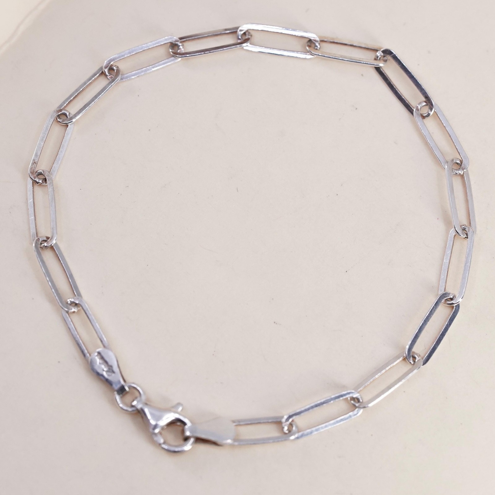 6.75”, vintage Dyadema Italian sterling silver bracelet, 925 elongated chains