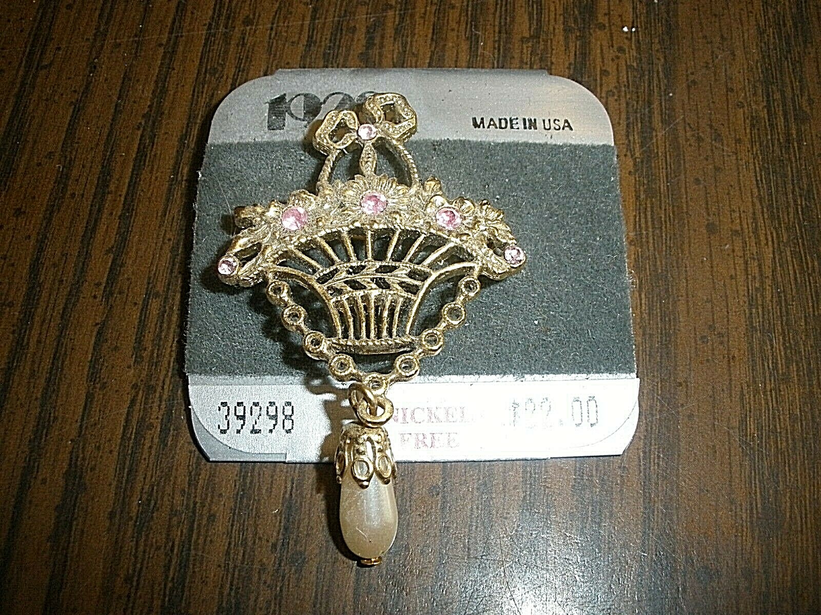NEW 1928 Nickel Free Basket Brooch