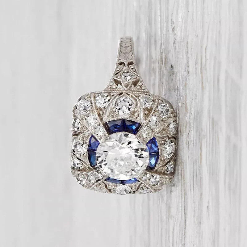 2.85Ct Art Deco Vintage Lab Created Diamond Engagement 14K White Gold FN Ring