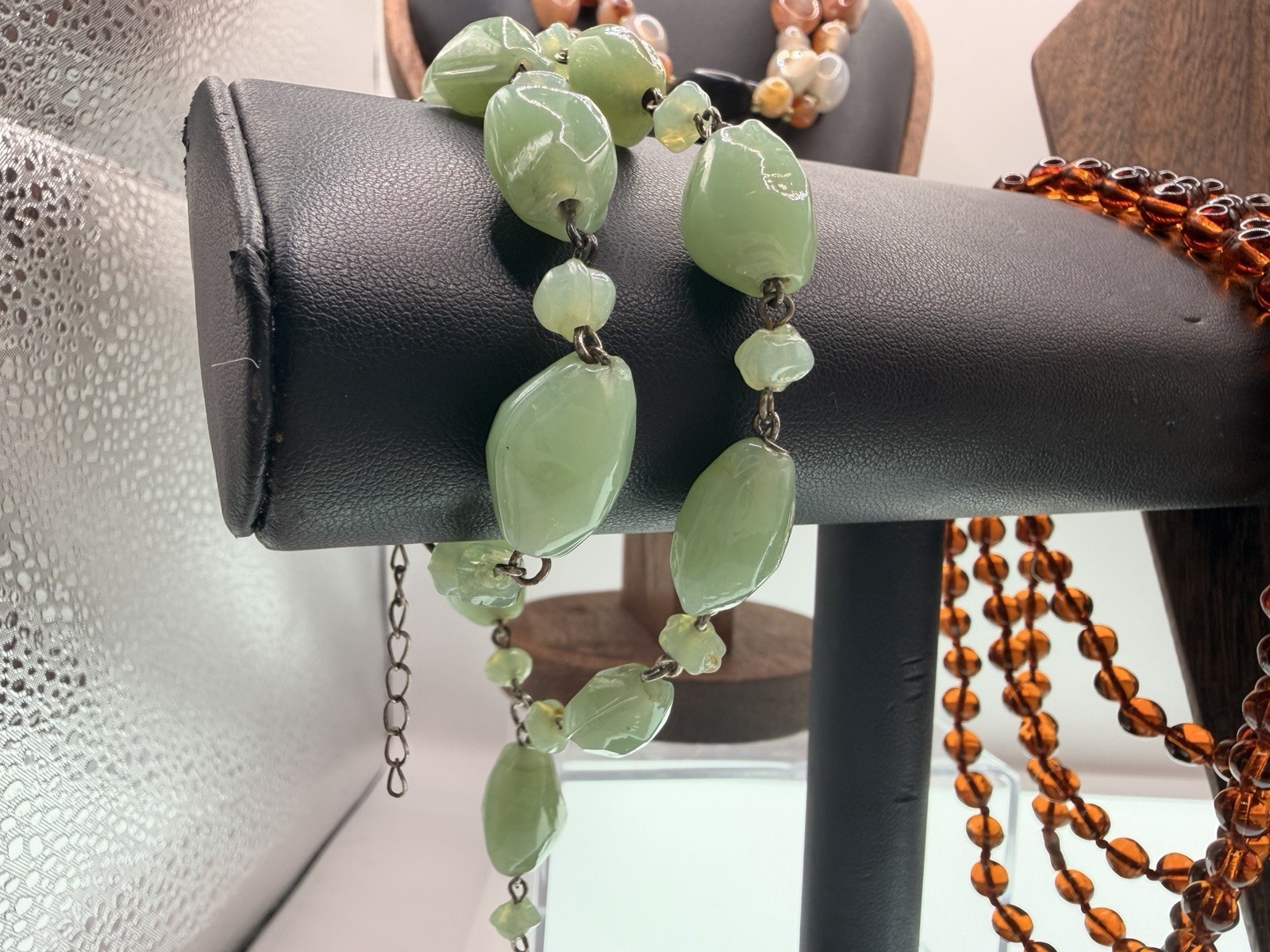 Lot 4 Semi Precious Stone Beaded Necklaces Sterling Silver Pendant Vintage SW