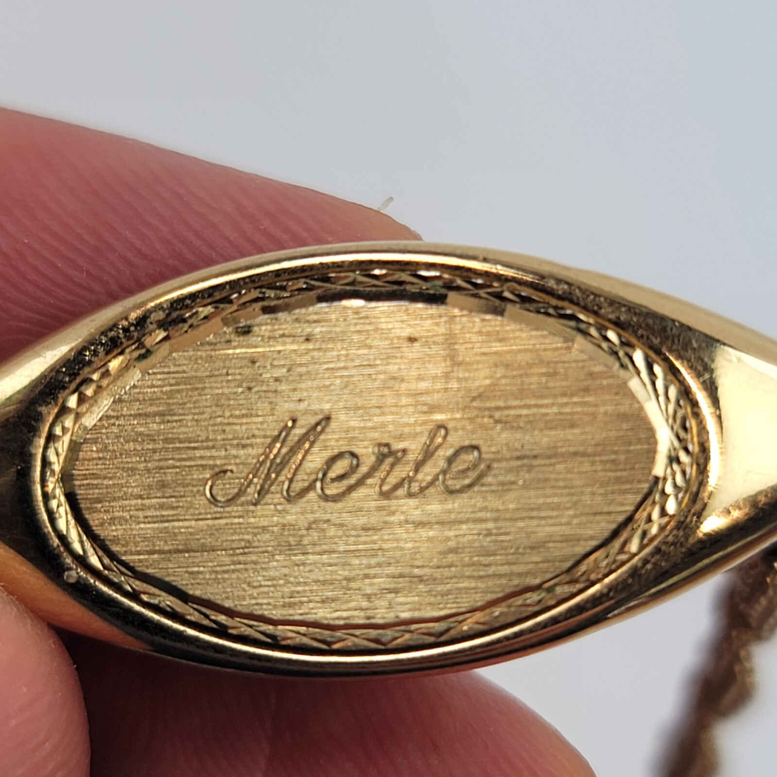 Vintage Speidel USA Bracelet Gold Plated Adjustable Name ID Merle Perfect Gift