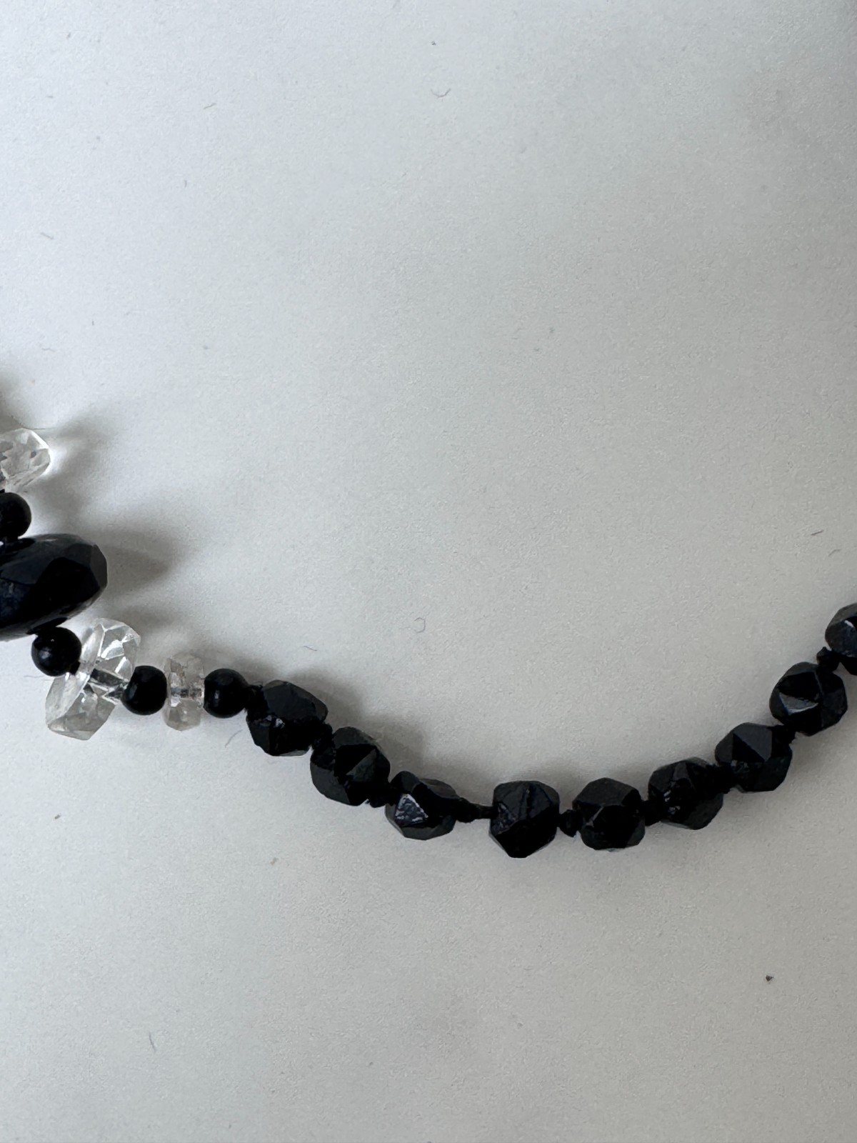 Antique Victorian Black Jet Mourning Fancy Bead ROPE Necklace, Repair NEEDED