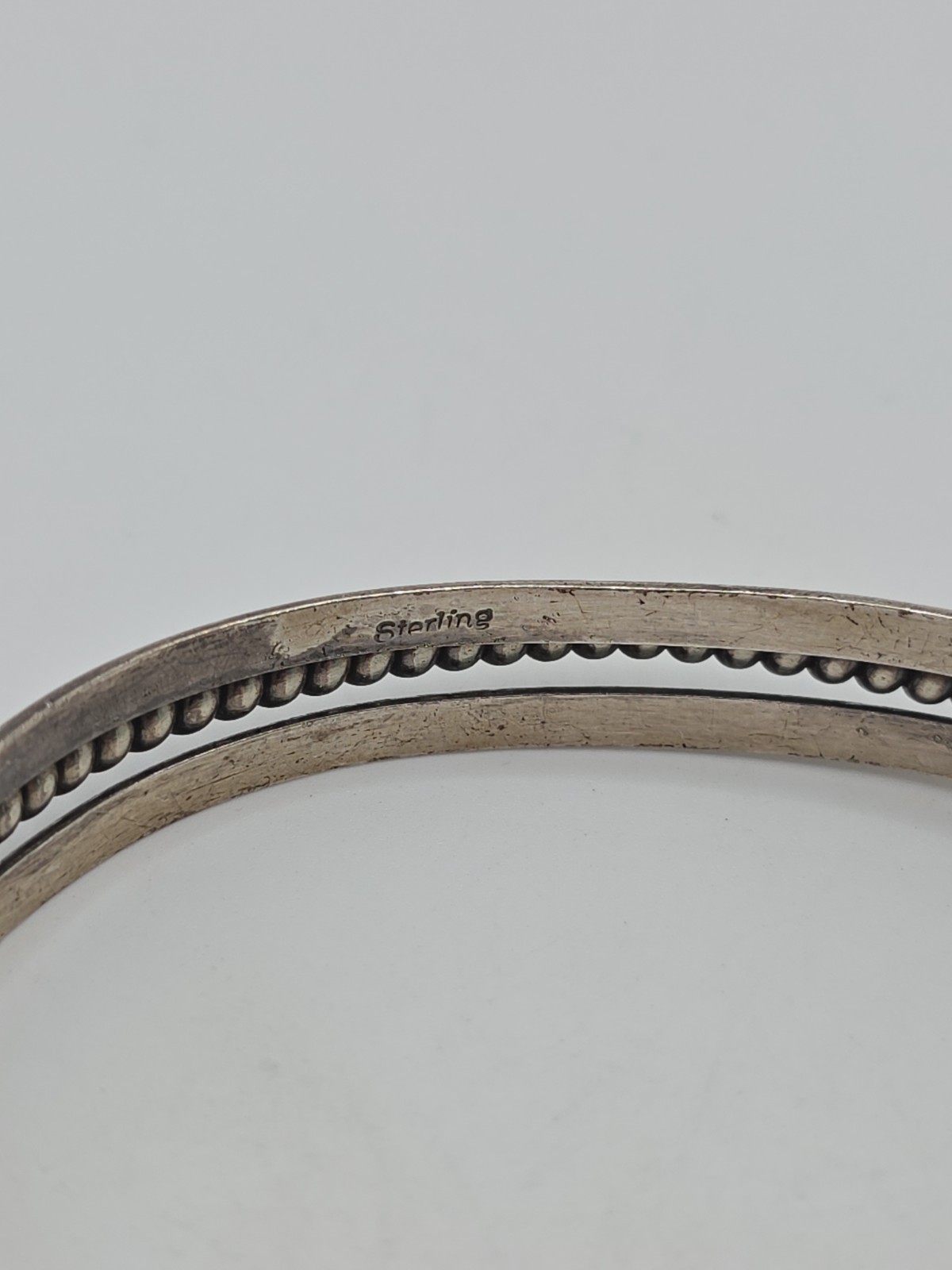 Vintage Sterling Silver 925 Southwestern Cuff Bracelet 6.75″ 20.8g