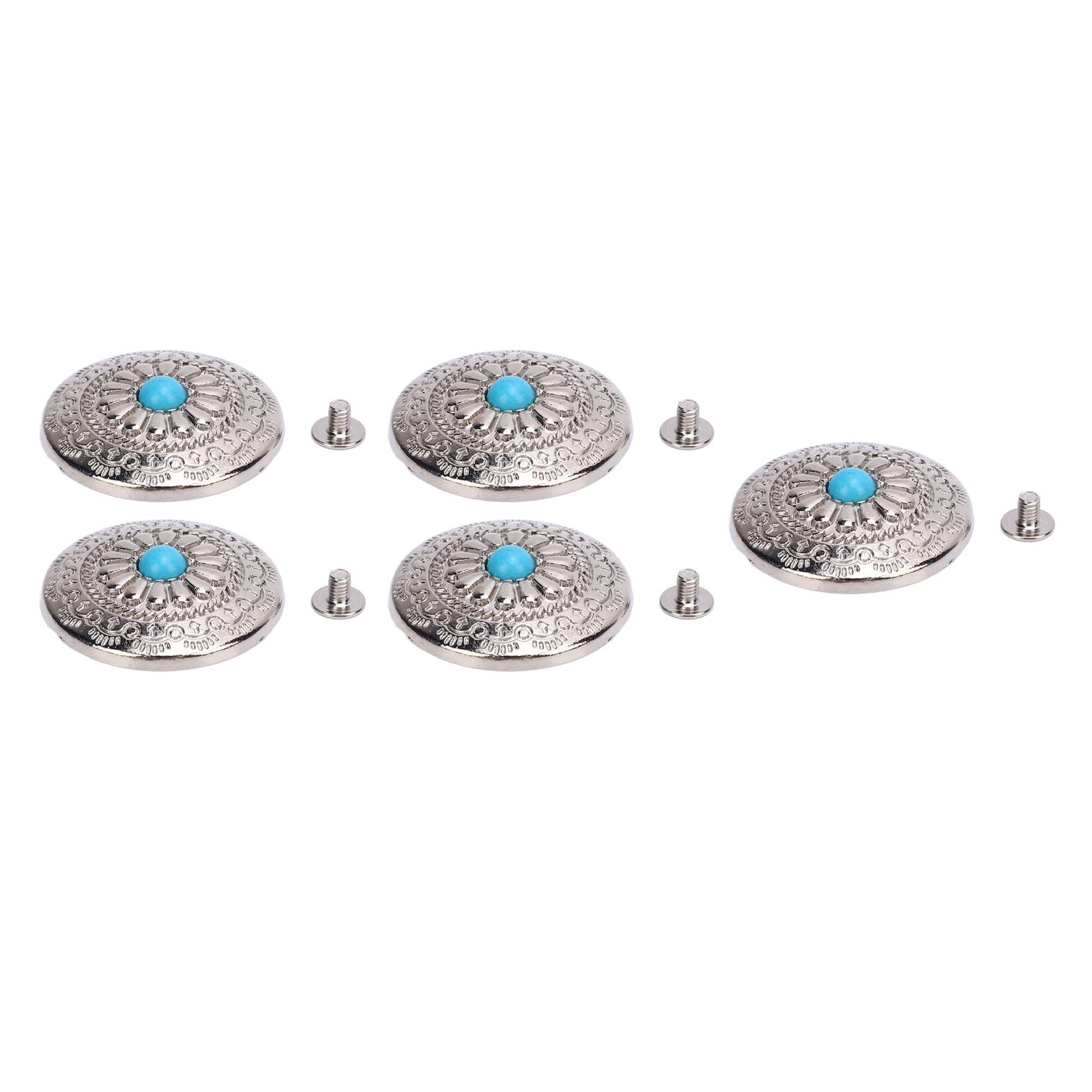 Blue Turquoise Screw Buttons Elegant Design For Leather Crafts Easy To Use