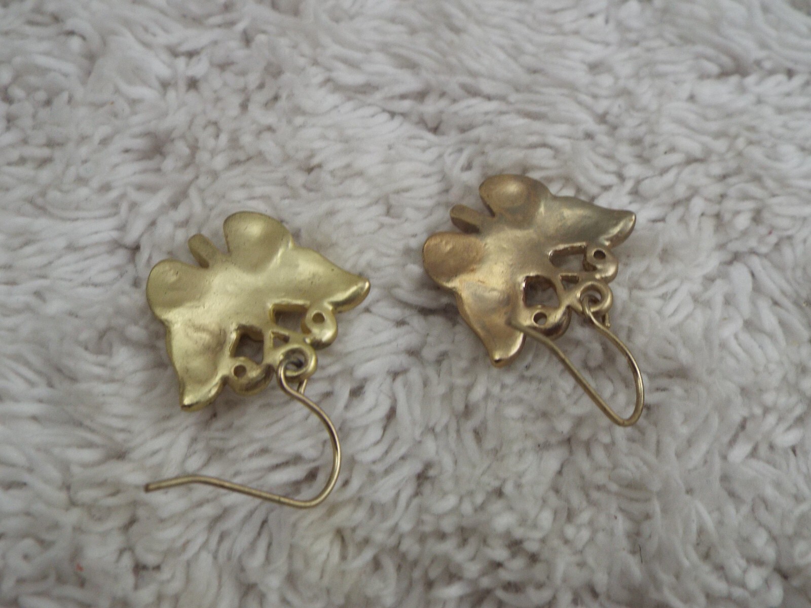 Yellow Butterfly Goldtone Pierced Earrings (B63)