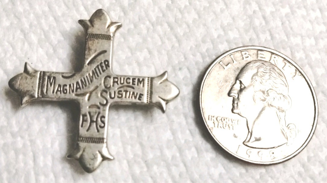 James Avery Magnanimiter Crusem Sustine Sterling Silver Cross Pendant Pin