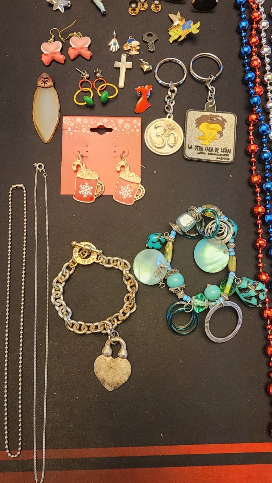 Lot #39 of random estate sale jewelry, earrings, necklace, pins, pendants, other
