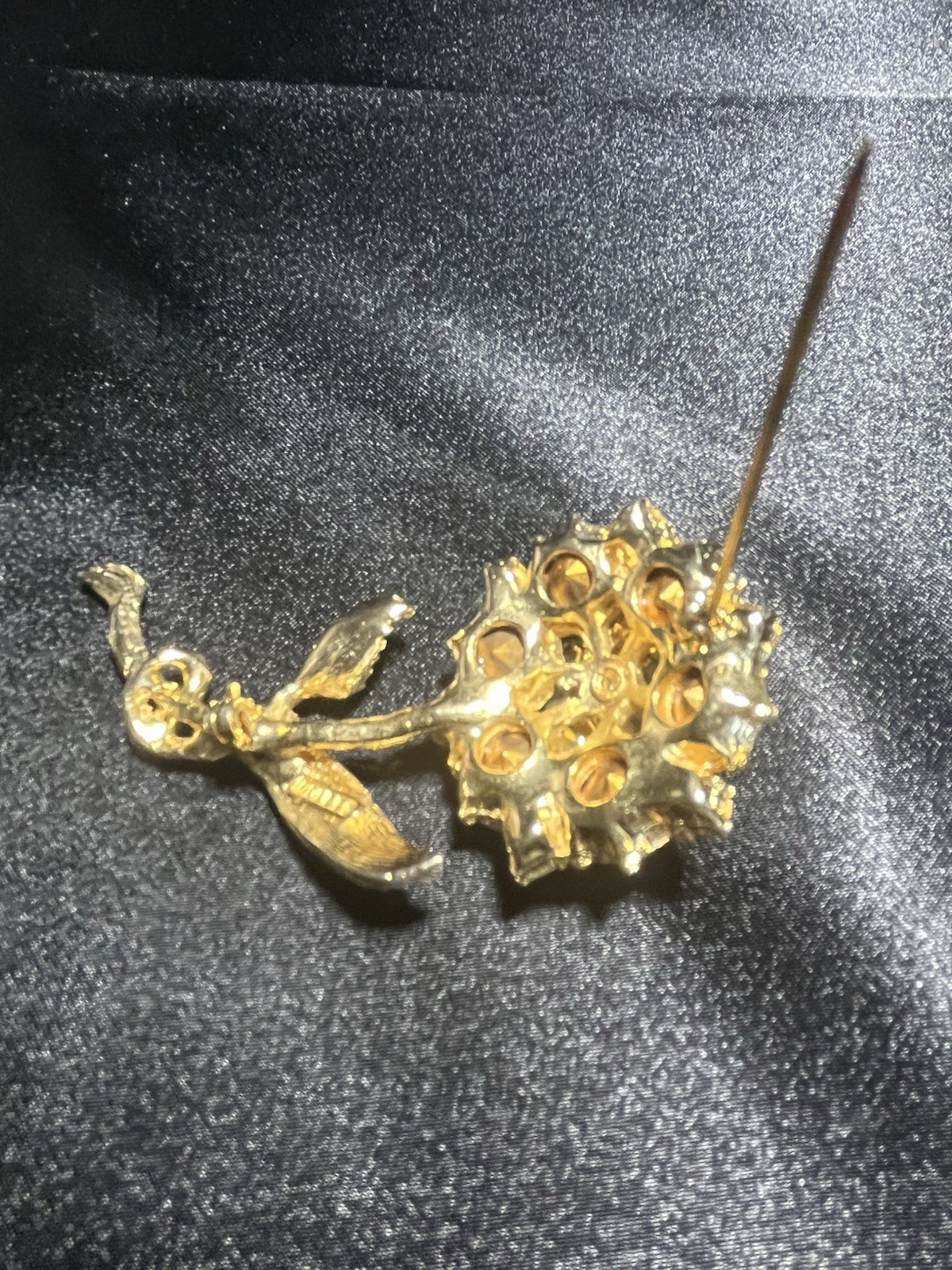 Vintage Edlee Blue Flower Brooch-Signed