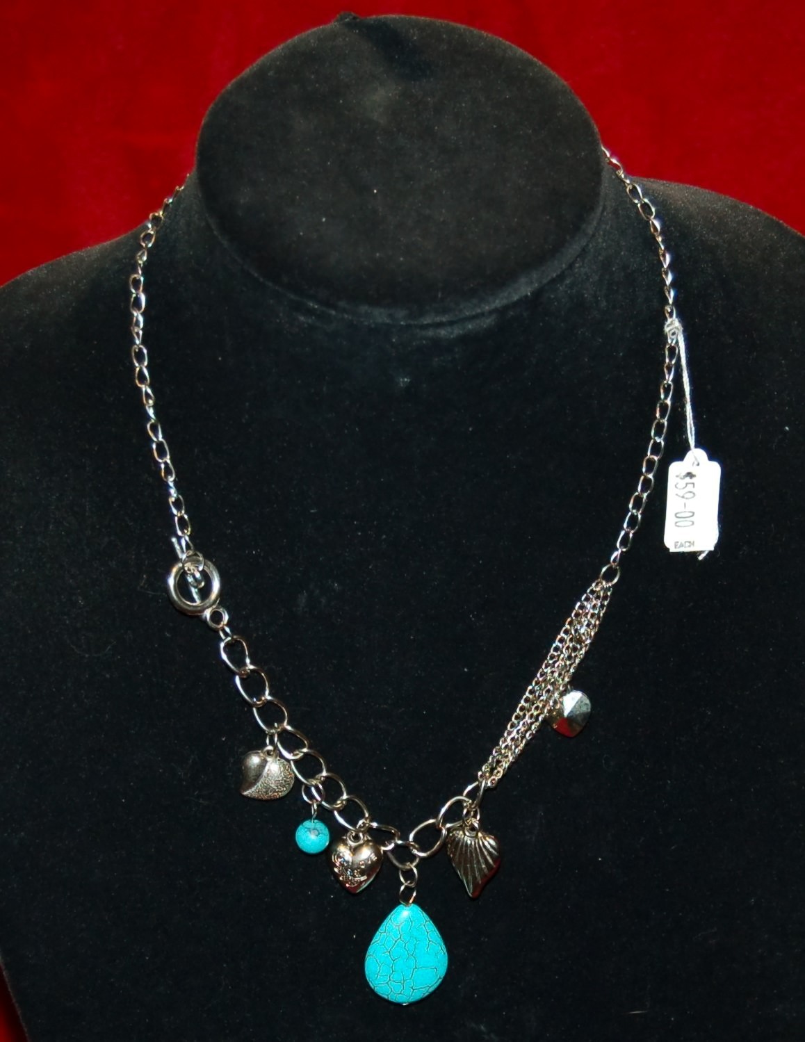 VINTAGE JEWELRY Necklace Stainless Steel Chain Love Hearts