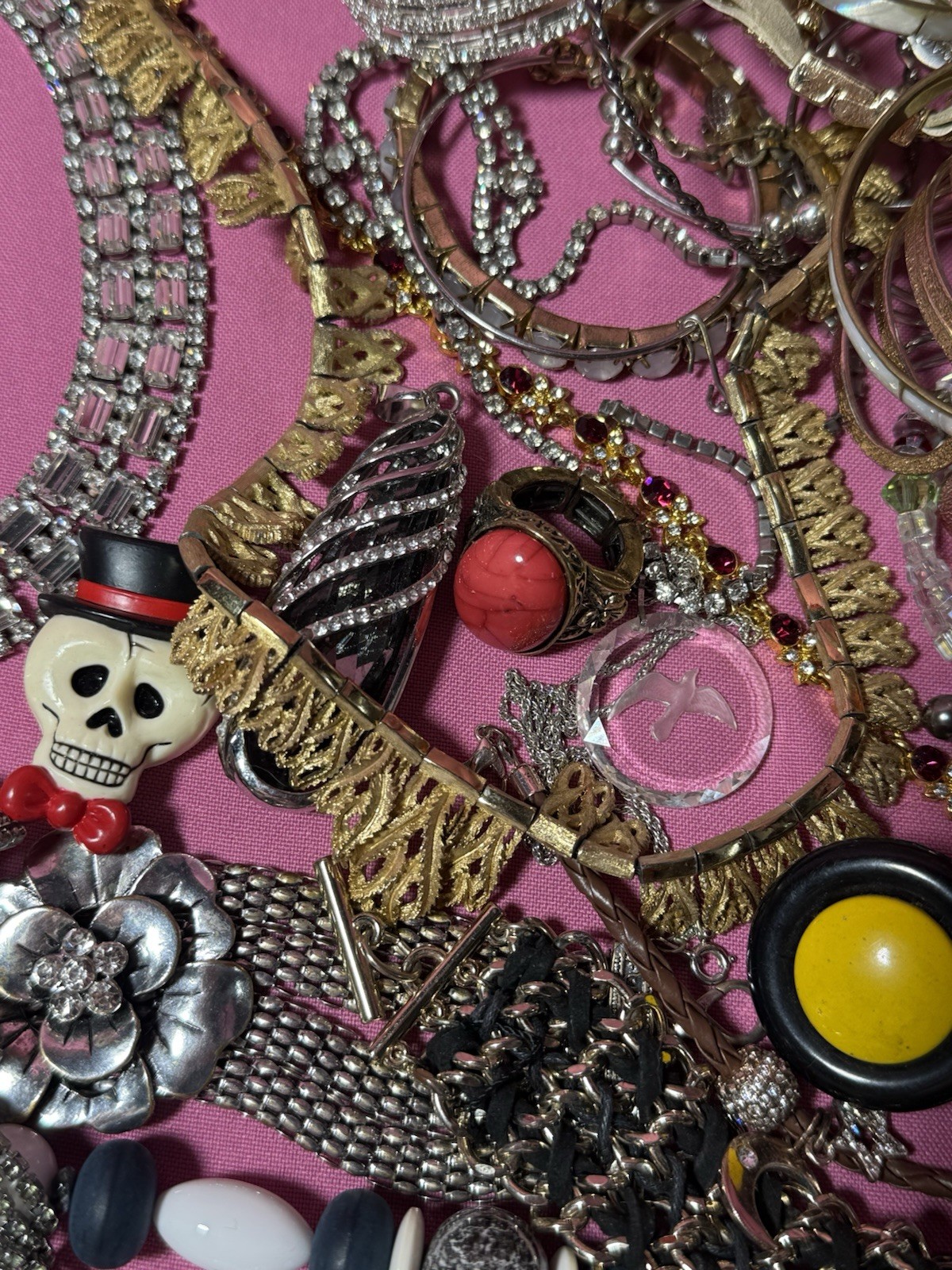Costume Jewelry Lot VTG Rhinestone Set Givenchy Whiting & Davis Solid Perfume