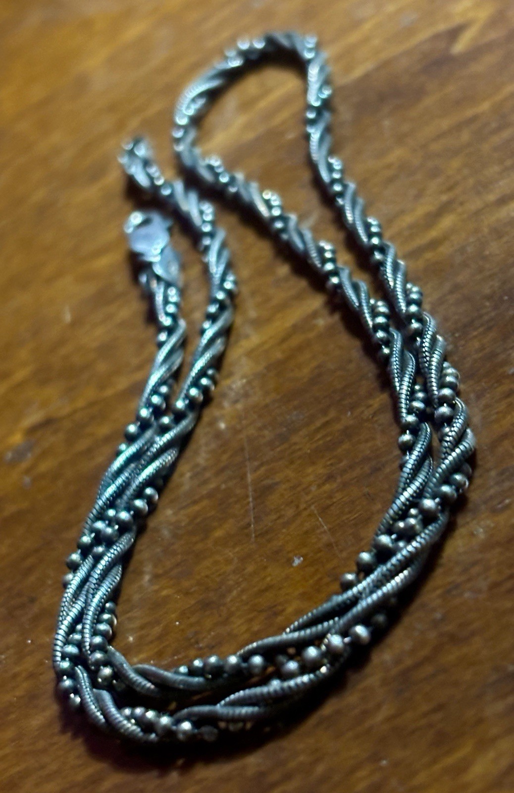 Vintage Unique Link Bead Wrap Sterling Silver Italy “ Unknown Hallmark “
