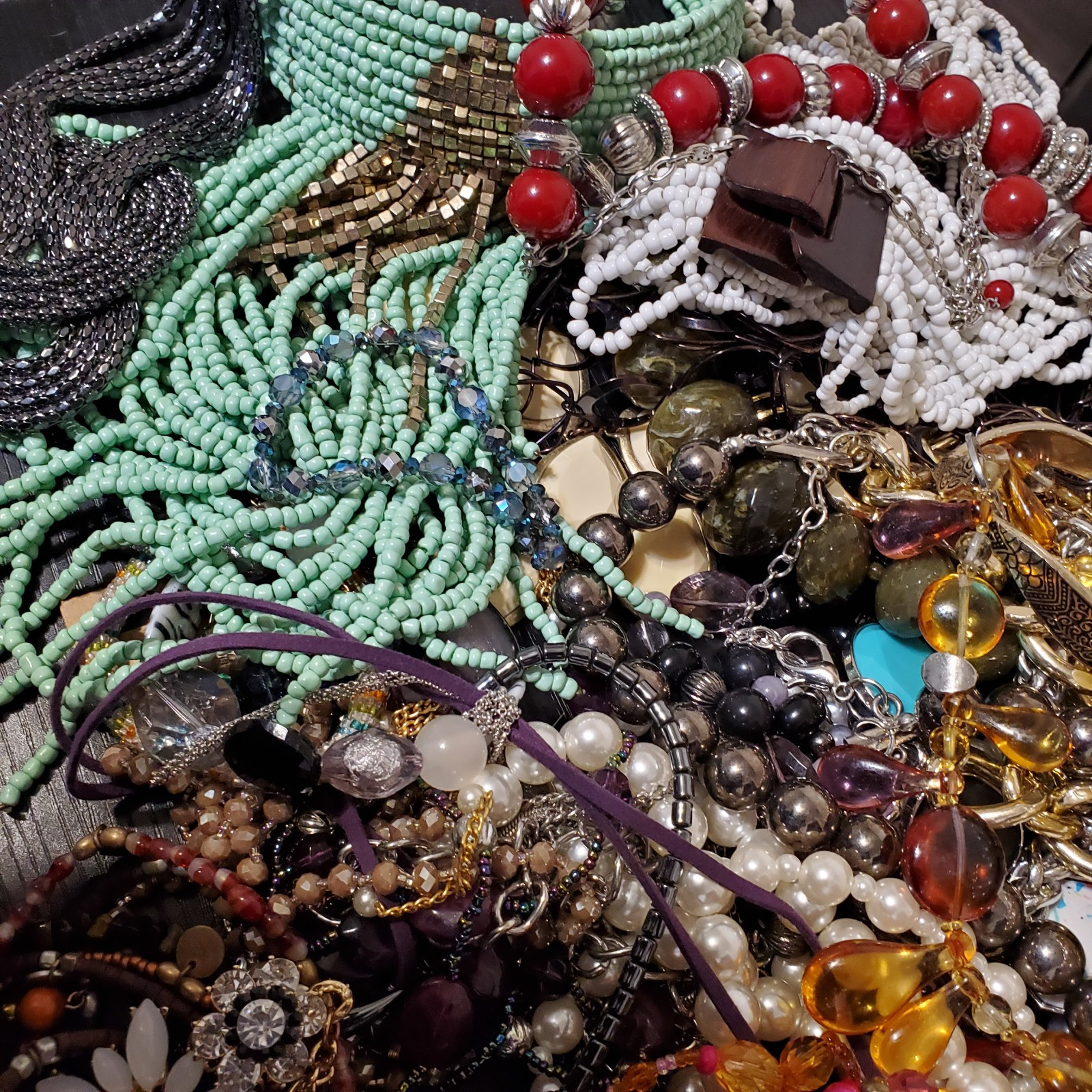 2+ LBS Vintage to Now Jewelry Estate Lot ALL wearable resell NO Junk Guaranteed