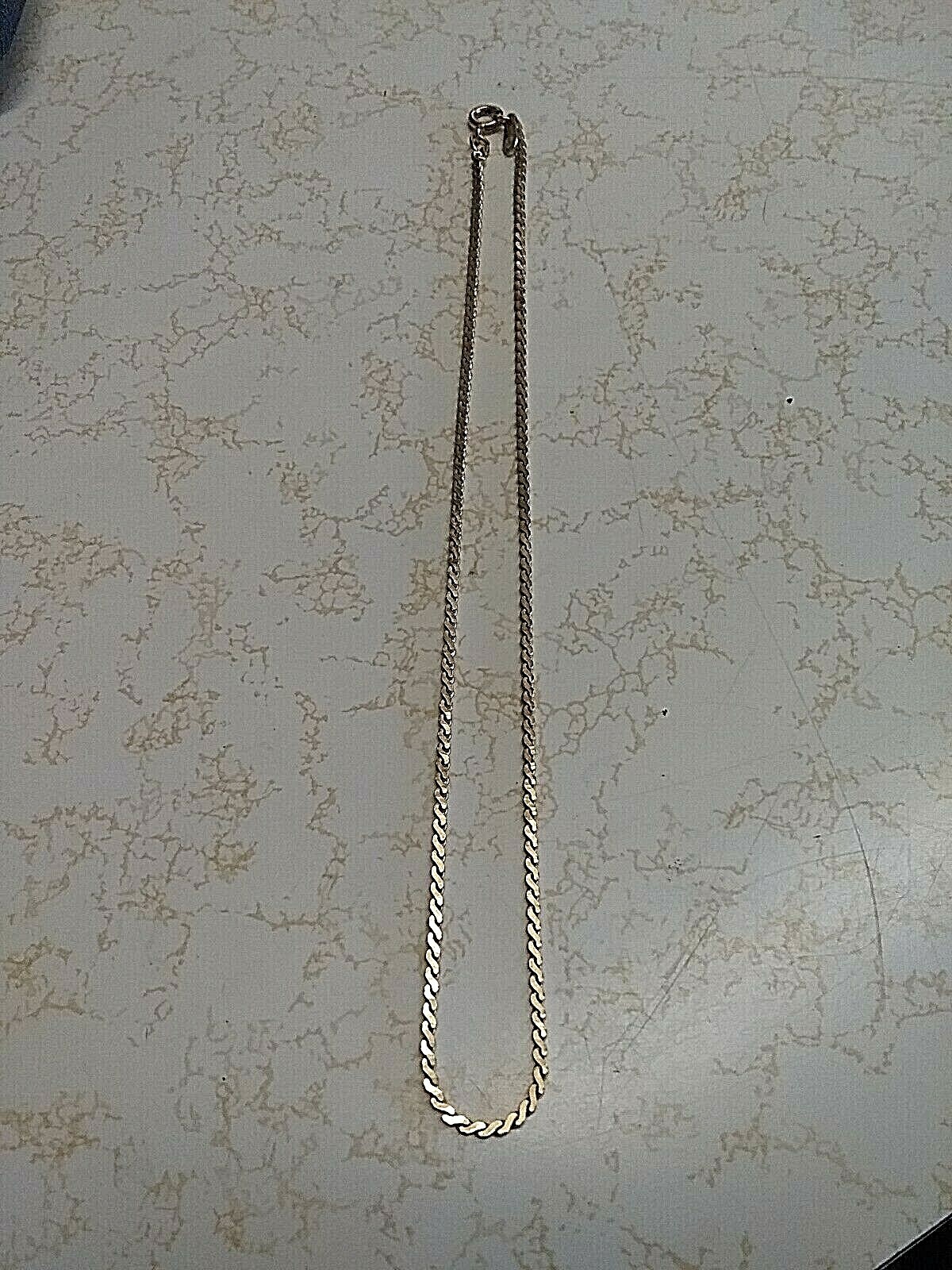 Vintage Jewelry Necklace Serpentine Chain Goldtone 14″ KOREA #24