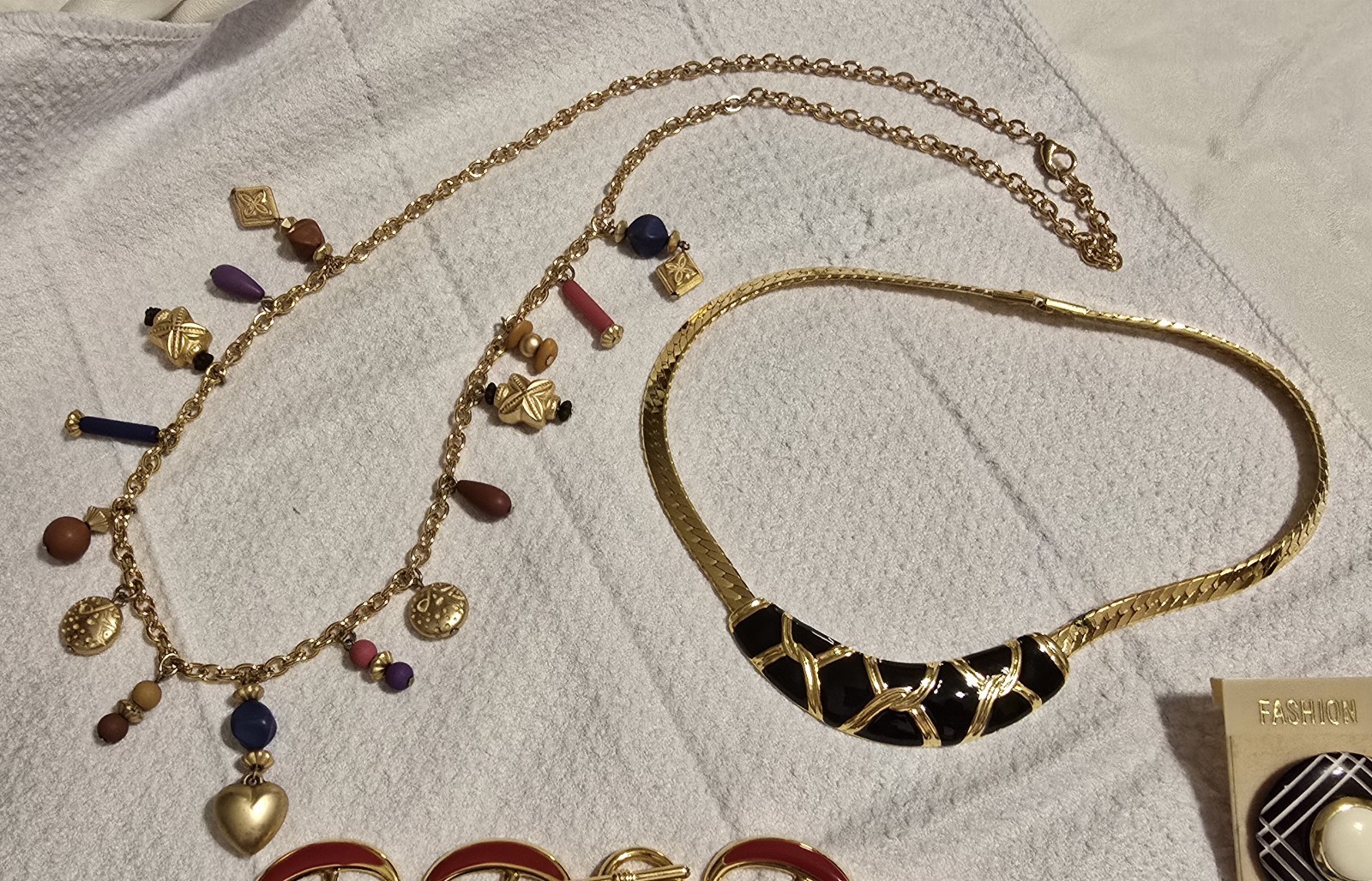 Contempo Fashions Lot 4 Necklaces, 9 Earrings, 1980s Vintage Retro Jewelry, NOS